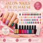 Preview: Golden UV Nail Polish Set – Coffret Vernis UV 20 pièces avec Golden Glitter Top Coat